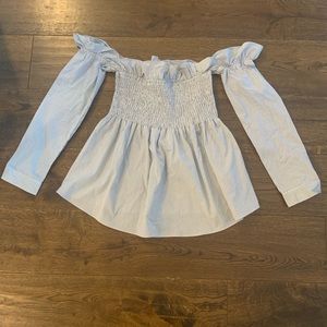 Off shoulder smock blouse